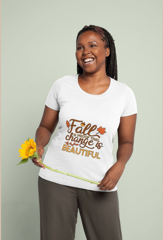 Short Sleeve T-shirt "Fall is proof that change is beautiful"