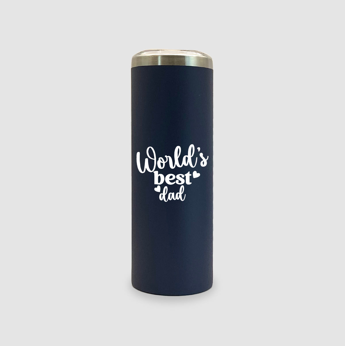 20oz Navy Blue Stainless Steel Skinny World's Best Dad Tumbler