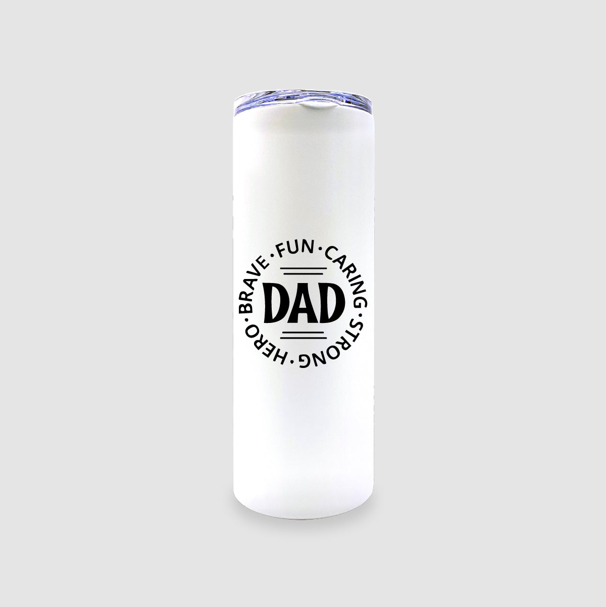20oz White Stainless Steel Skinny Dad Tumbler