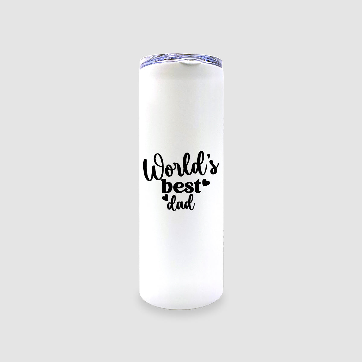 20oz White Stainless Steel Skinny World's Best Dad Tumbler