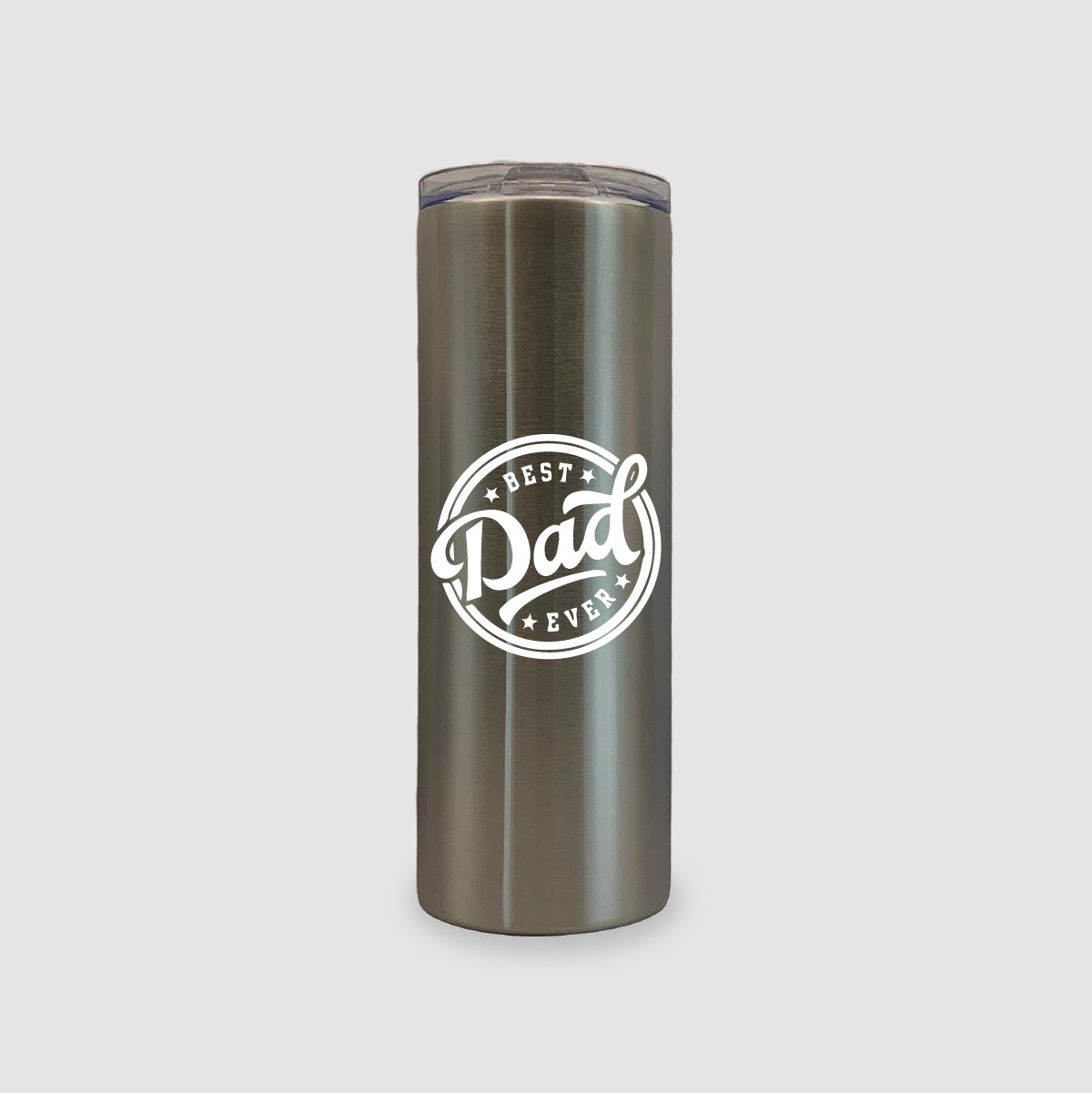 20oz Gray Stainless Steel Skinny Best Dad Ever Tumbler