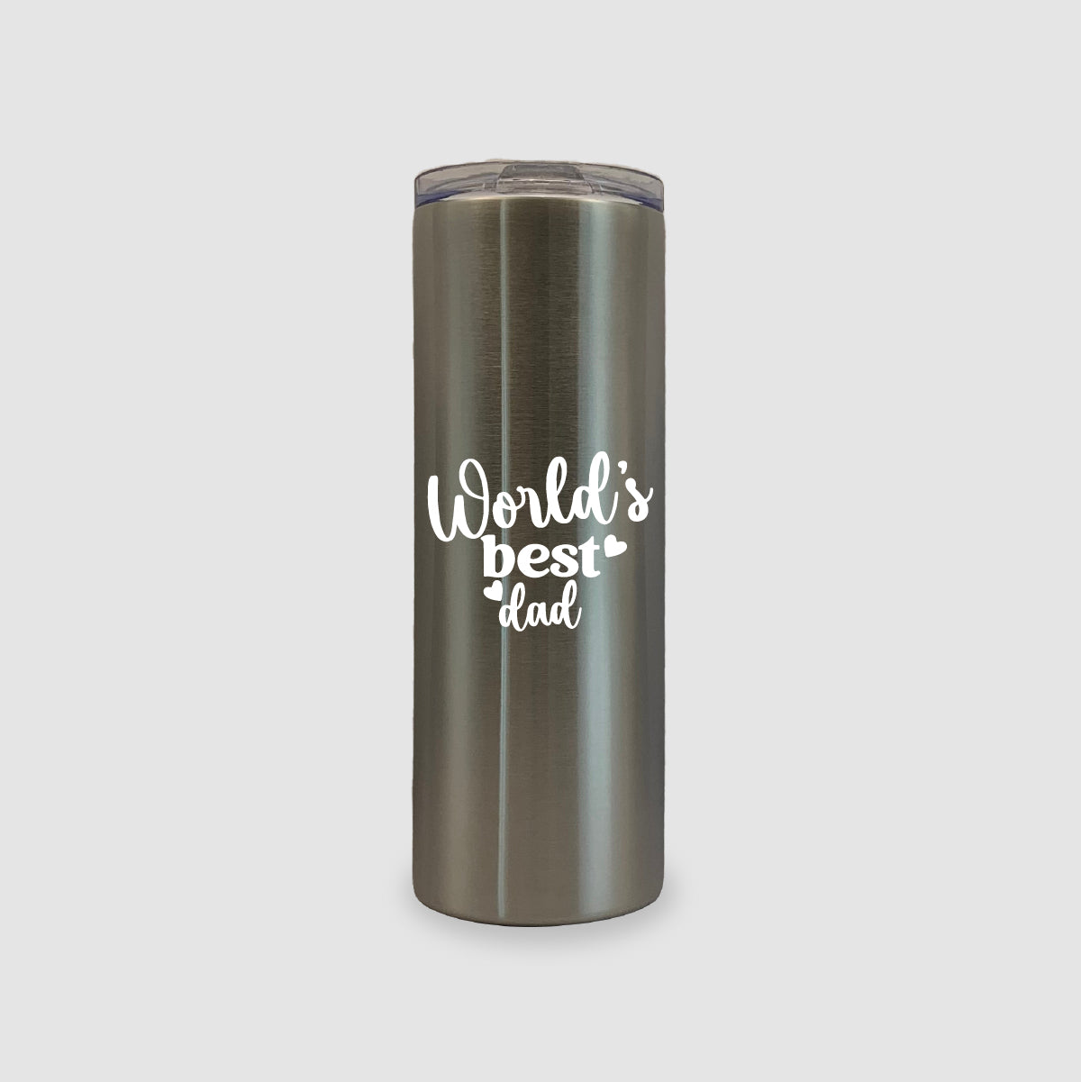 20oz Gray Stainless Steel Skinny World's Best Dad Tumbler
