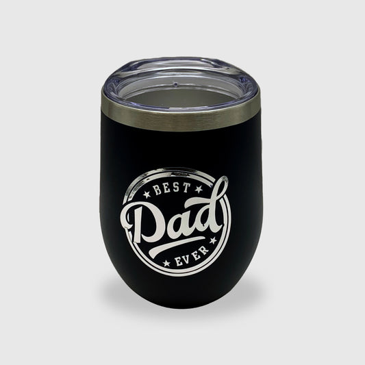 Best Dad Ever, Black Wine Tumbler