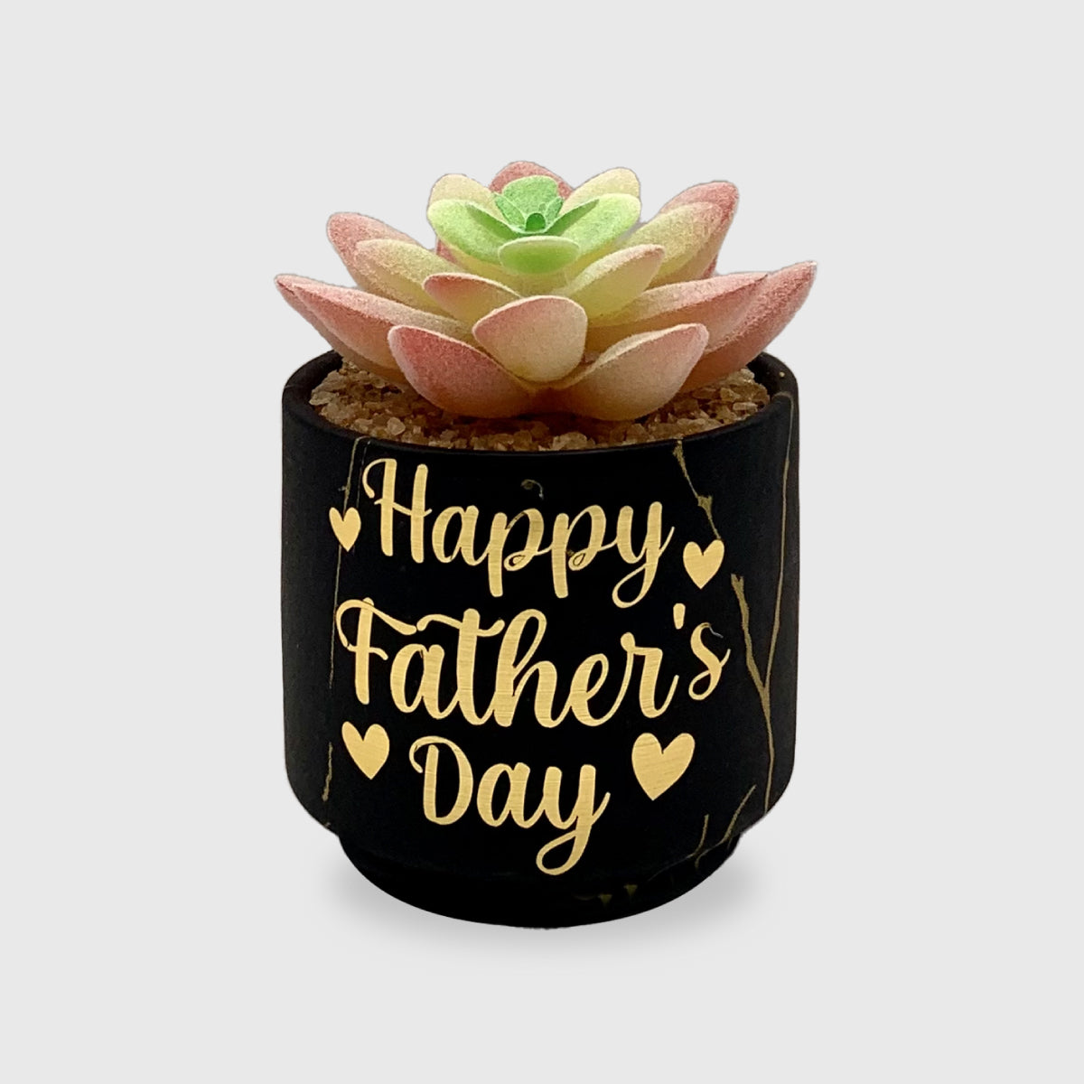 Artificial Mini Succulent (Black) Happy Father's Day