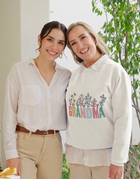 Sweatshirt  - Grandma with Flowers