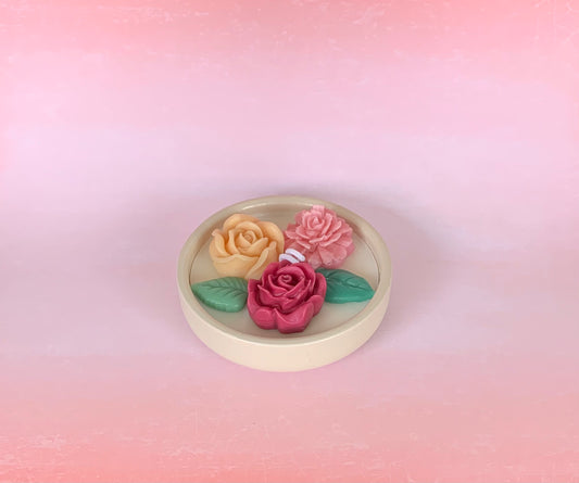 3 flower candle