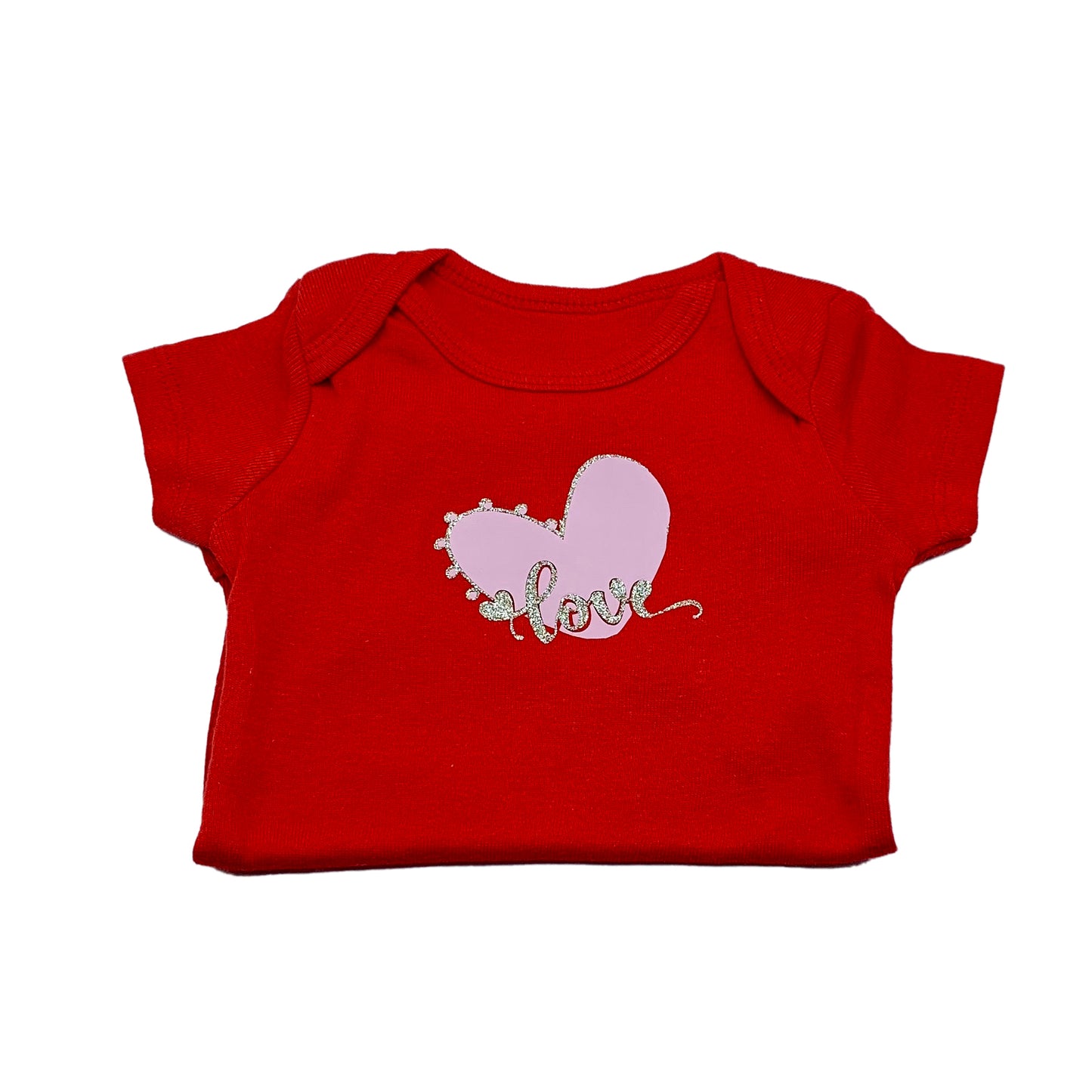 Short sleeve baby bodysuit (Red) - Love