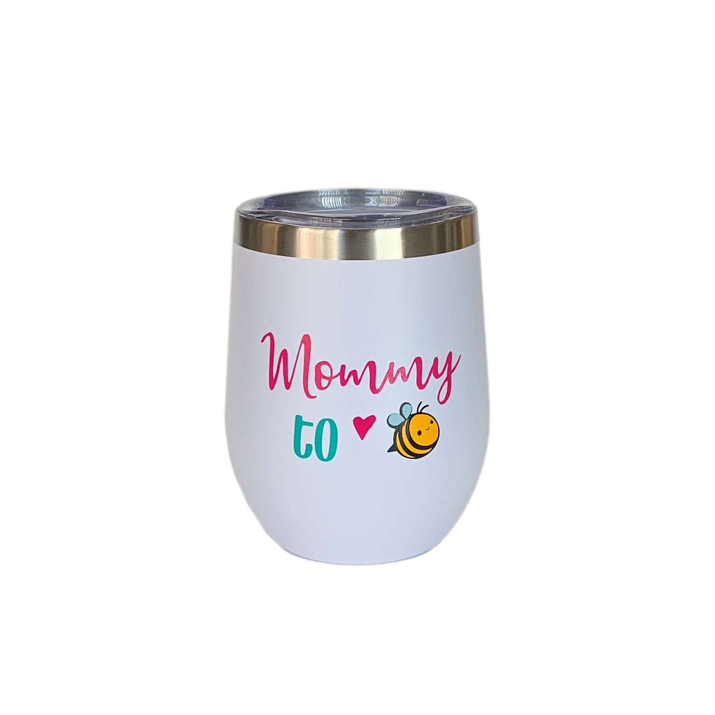 White Wine Tumbler - Mommy to be (with a bee)