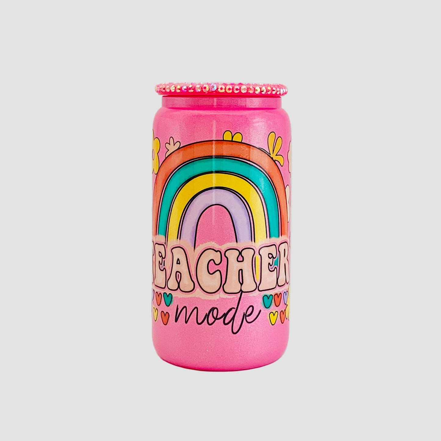 Hot Pink Glass cup - Teacher Mode