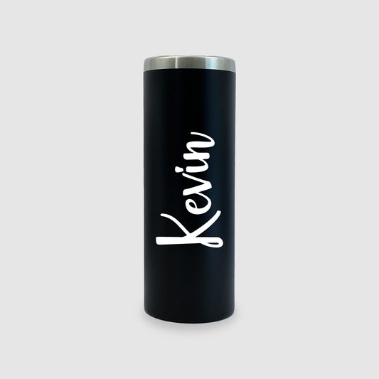 20oz Black Stainless Steel Skinny Personalized Tumbler