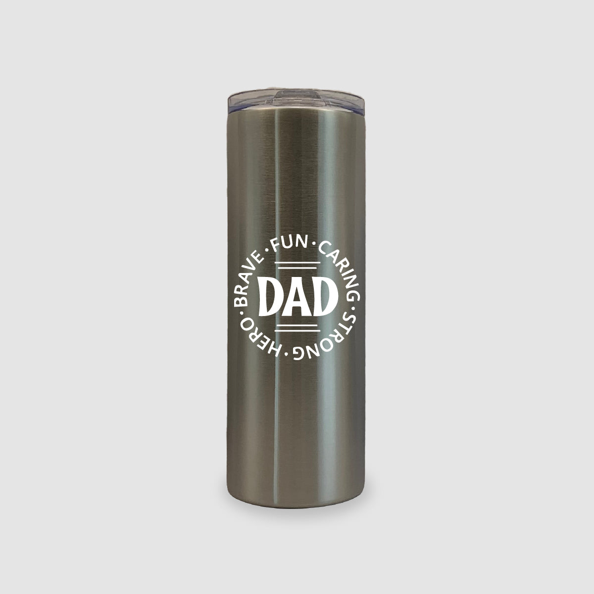 20oz Gray Stainless Steel Skinny Dad Tumbler