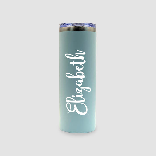 20oz Light Blue Stainless Steel Skinny Personalized Tumbler1