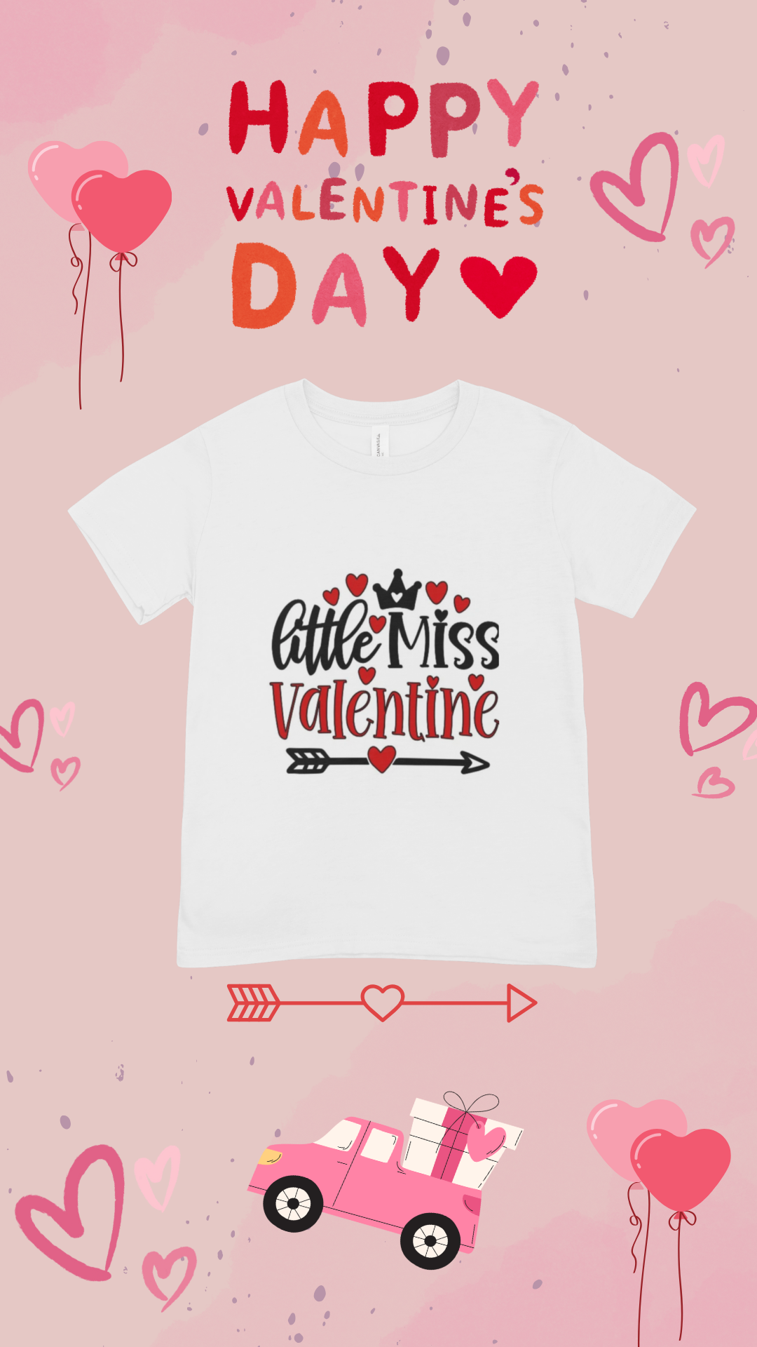 Short Sleeve "Little Miss Valentine"