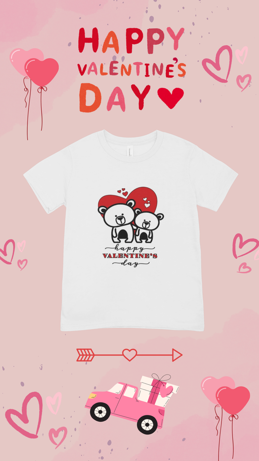 Short Sleeve "Happy Valentine's Day" {Bears)
