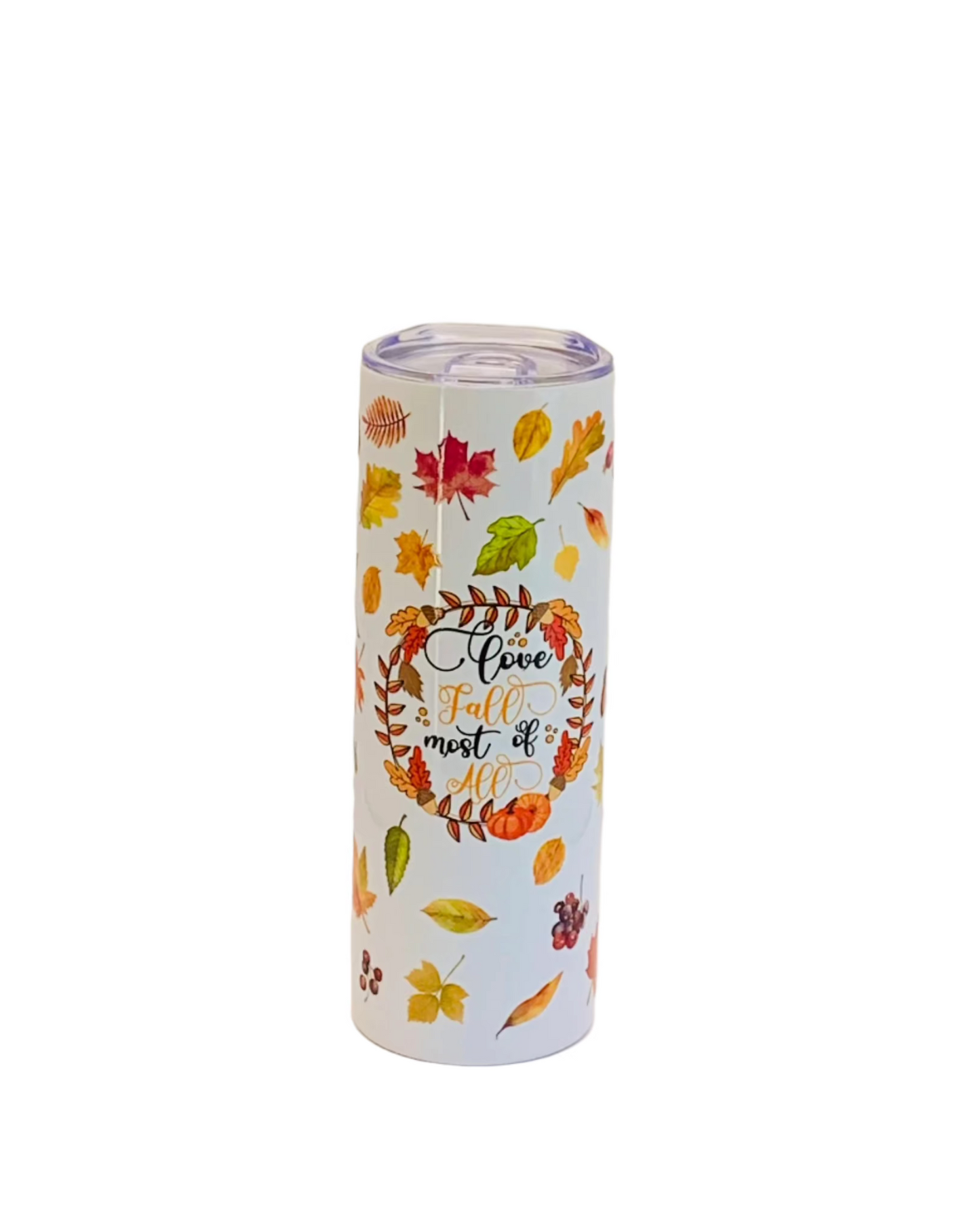 20 Oz Skinny Tumbler - Love Fall Most of All