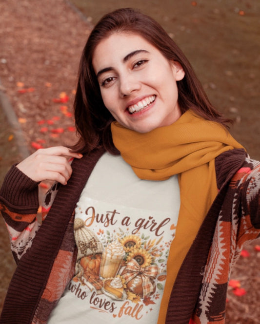 Short Sleeve T-shirt "Just a Girl who likes Fall" (Fall Edition)