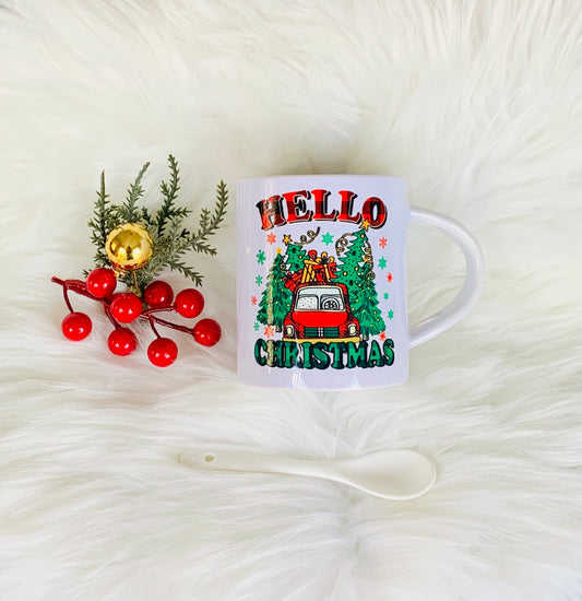 11oz Christmas Mug - Hello Christmas (White)