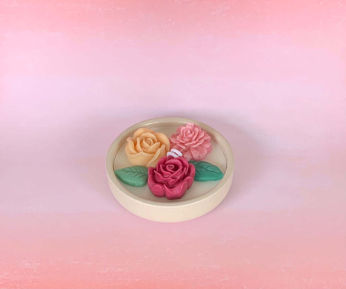 3 flower candle