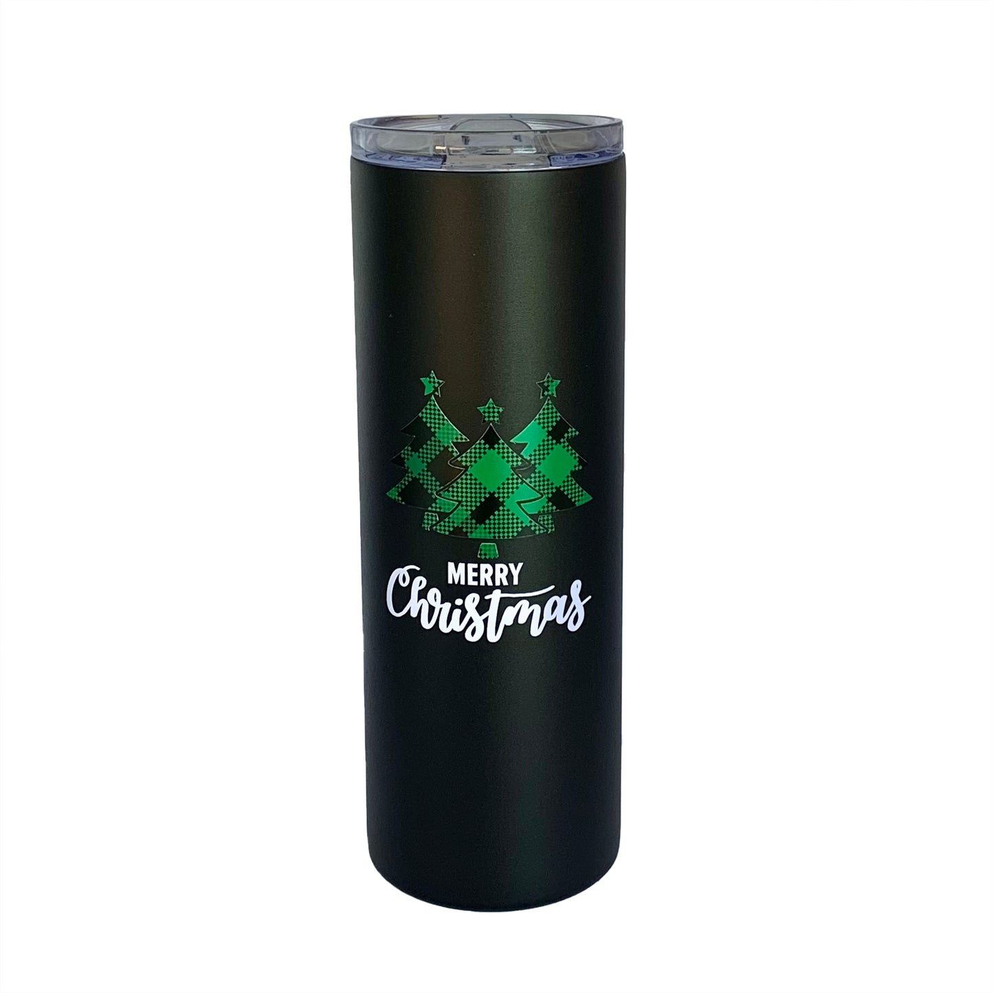 Black Skinny Tumbler - Merry Christmas