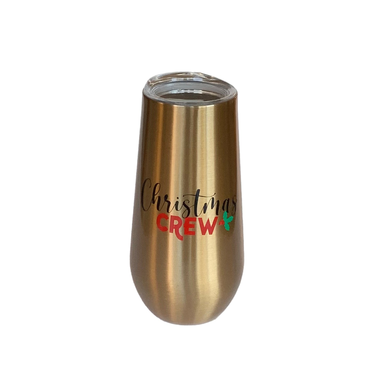 Gold Champagne Tumbler 6oz. "Christmas Crew"