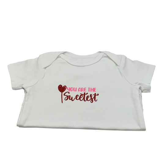Short sleeve baby bodysuit (White) - You are the Sweetest