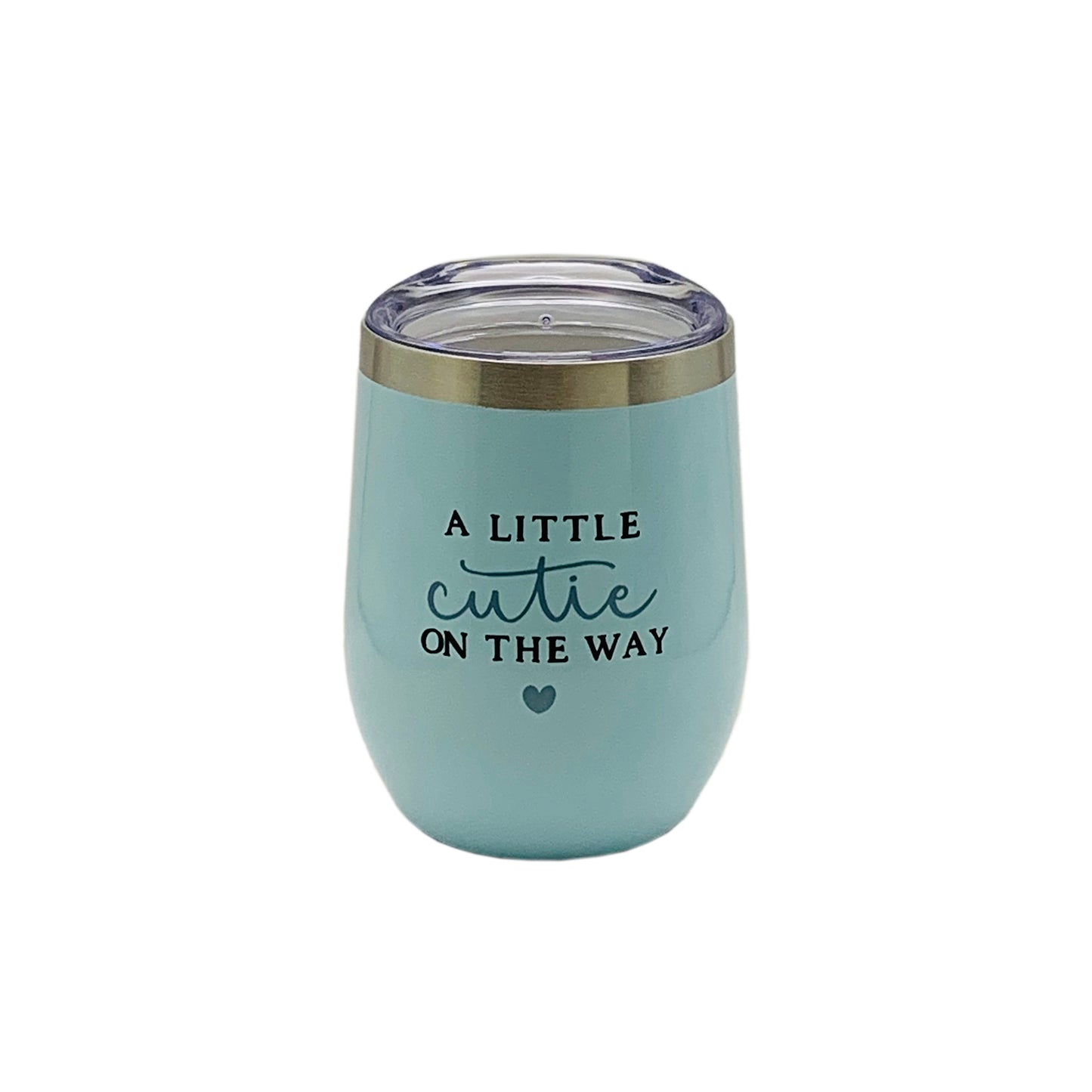 Baby Blue Wine Tumbler - Little cutie on the way