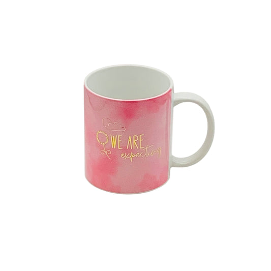 12oz Pink Mug - We are expecting