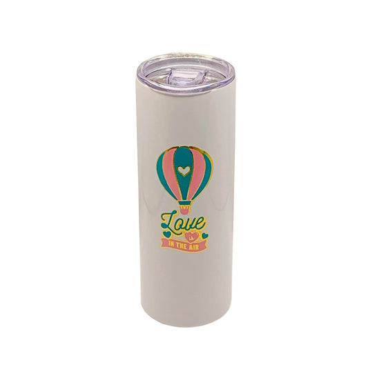 20oz White Stainless Steel Tumbler - Love is in the air