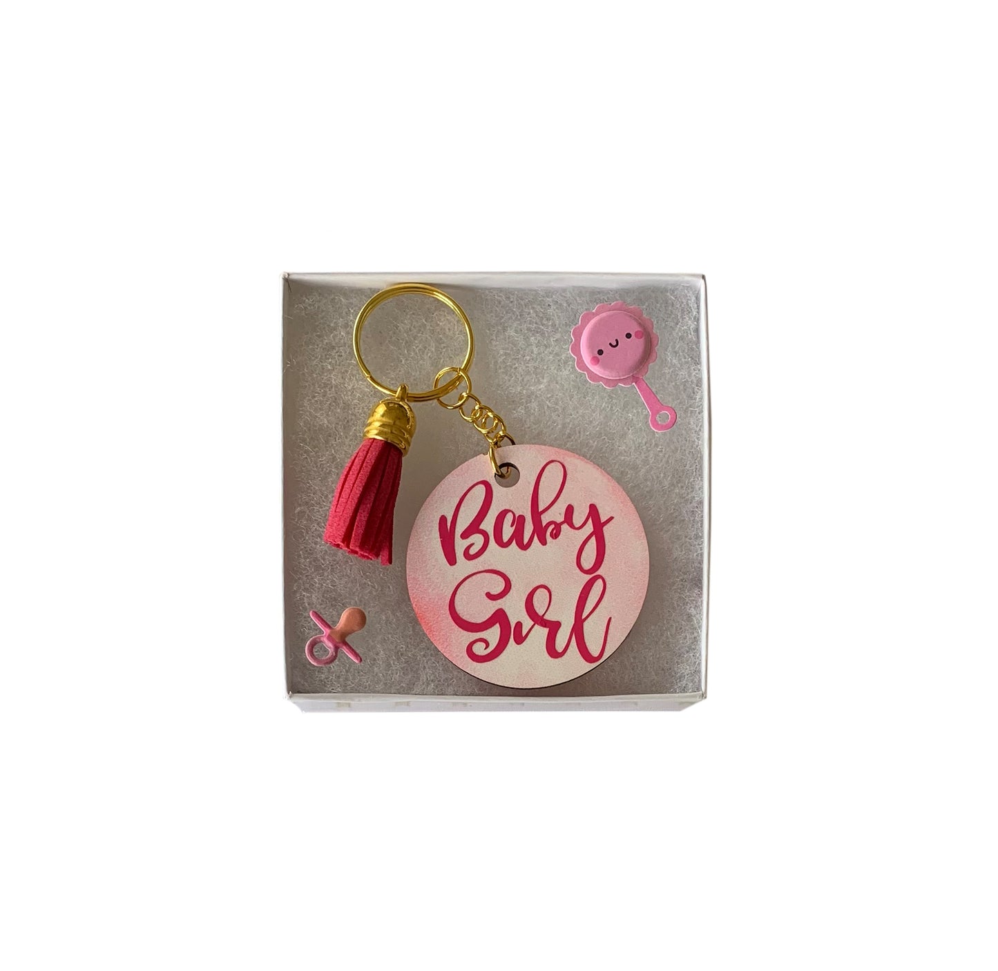 Pink Acrylic Key Chain - Baby Girl