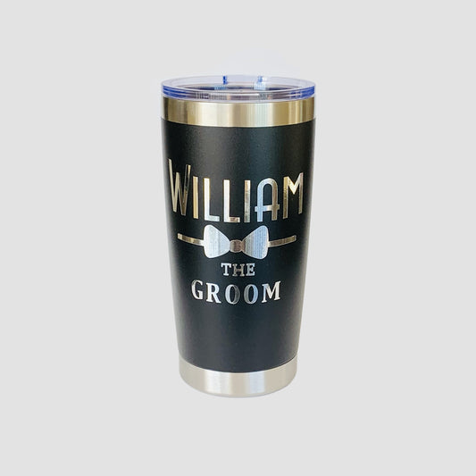 20oz Black Tumbler - Personalized for the Groom