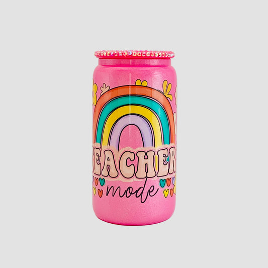Hot Pink Glass cup - Teacher Mode
