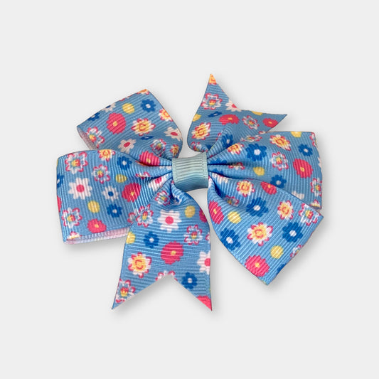 Sky Blue Bow with Flowers (2 pack)