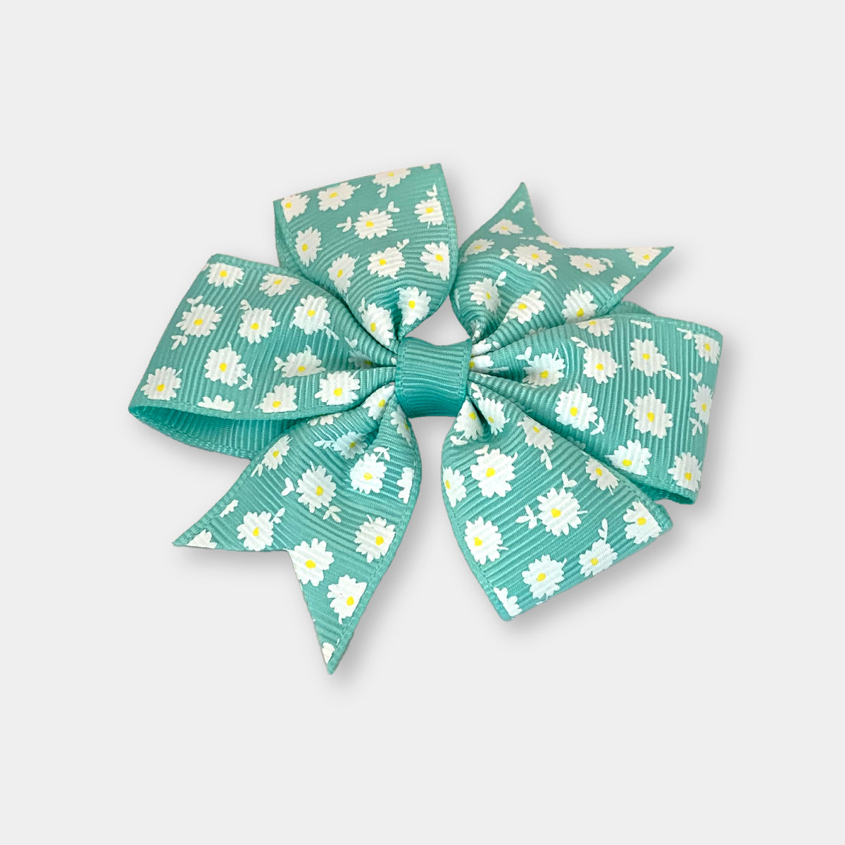 Turquoise Bow with White Flowers (2 pack)